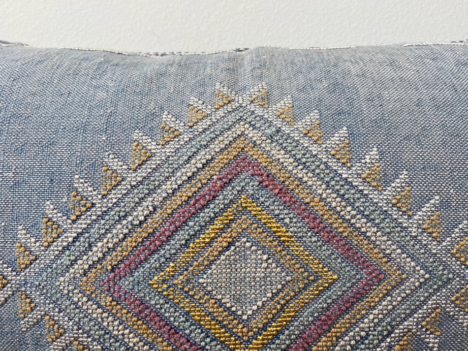 Silk Sabra Lumbar Pillow Sham in Blue