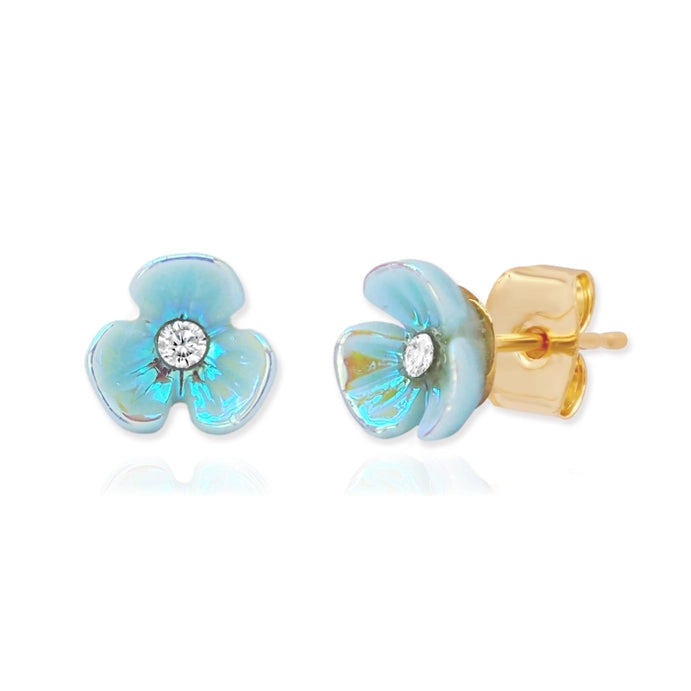 Iridescent Flower Studs