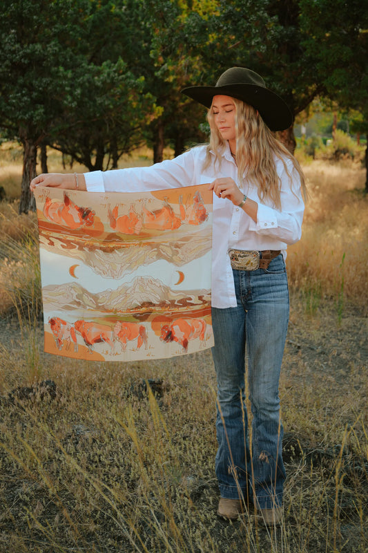Western Scarf Bandana - Mountain Bison