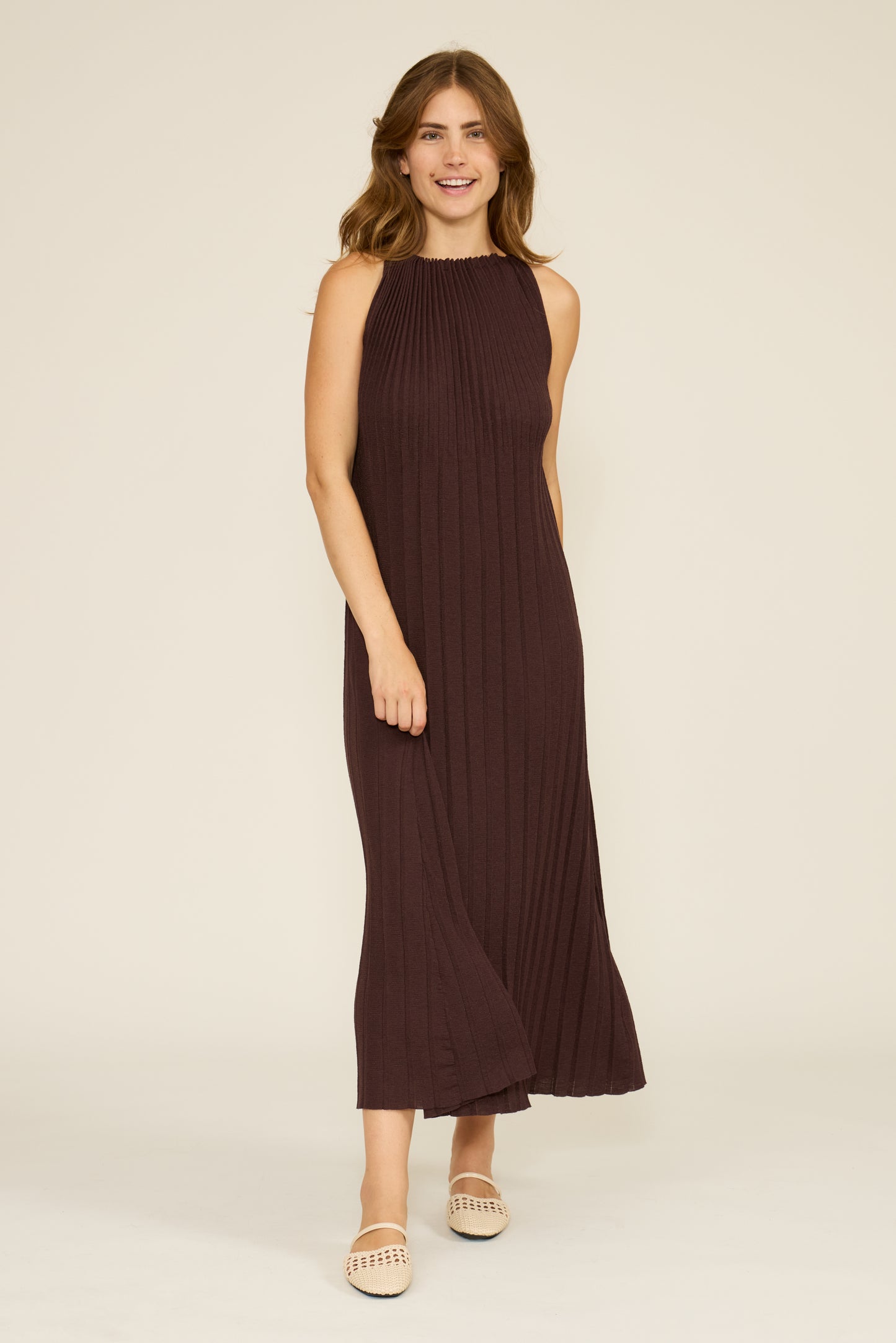 Selene Maxi Dress in Dark Brown