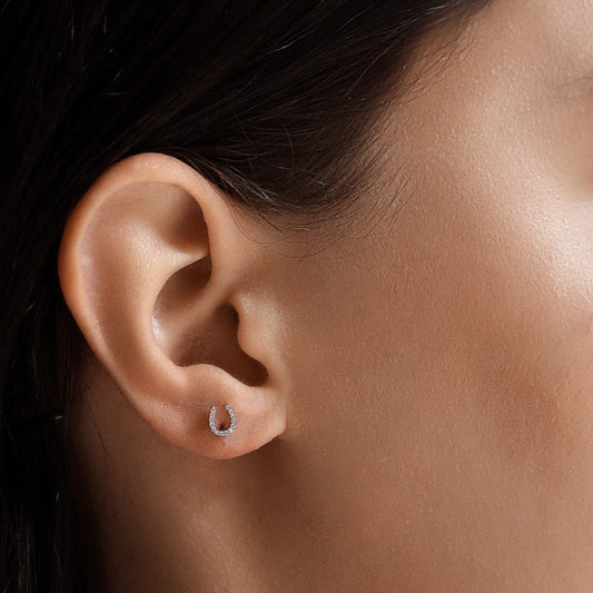 Pavé Mini Horseshoe Studs