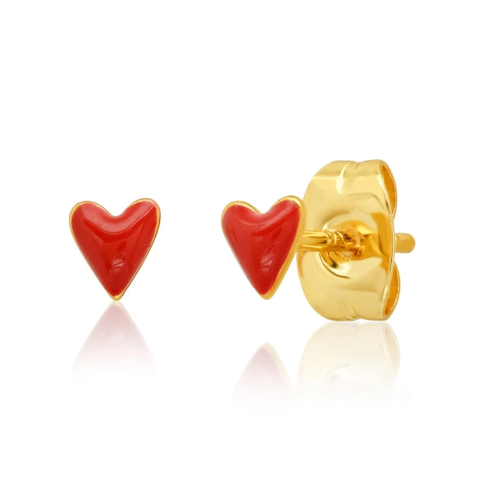 Mini Red Heart Studs