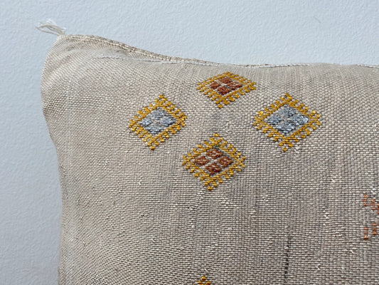 Silk Sabra Lumbar Pillow Sham in Stone