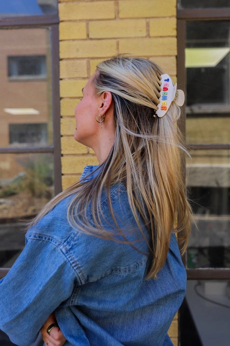 "Teacher" Claw Hair Clip