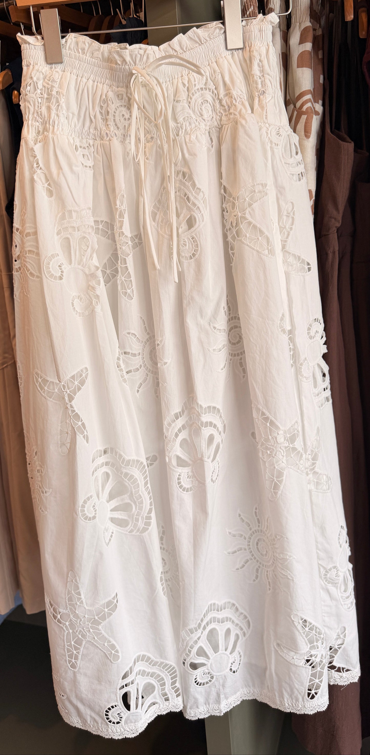 Seaside Midi Embroidered Skirt