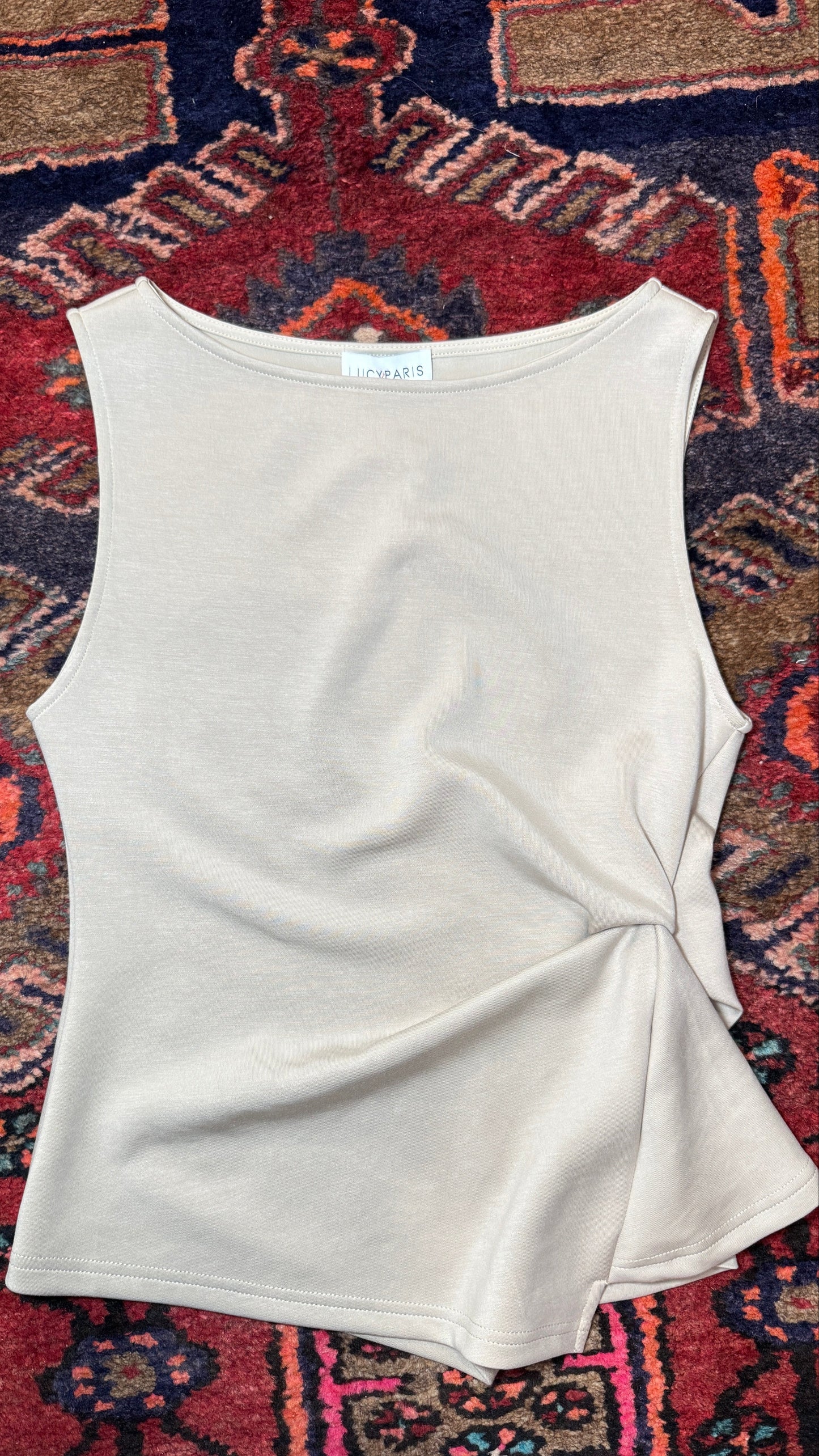 Jayleen Knot Top in Beige