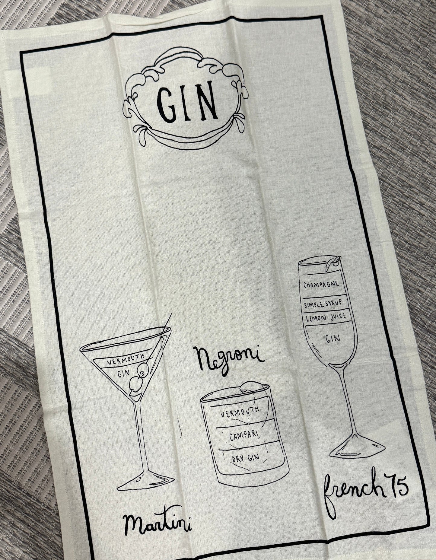 Cocktail Tea Towel - Gin