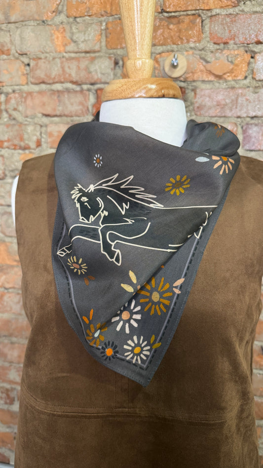 Western Scarf Bandana - Bucking Mustang