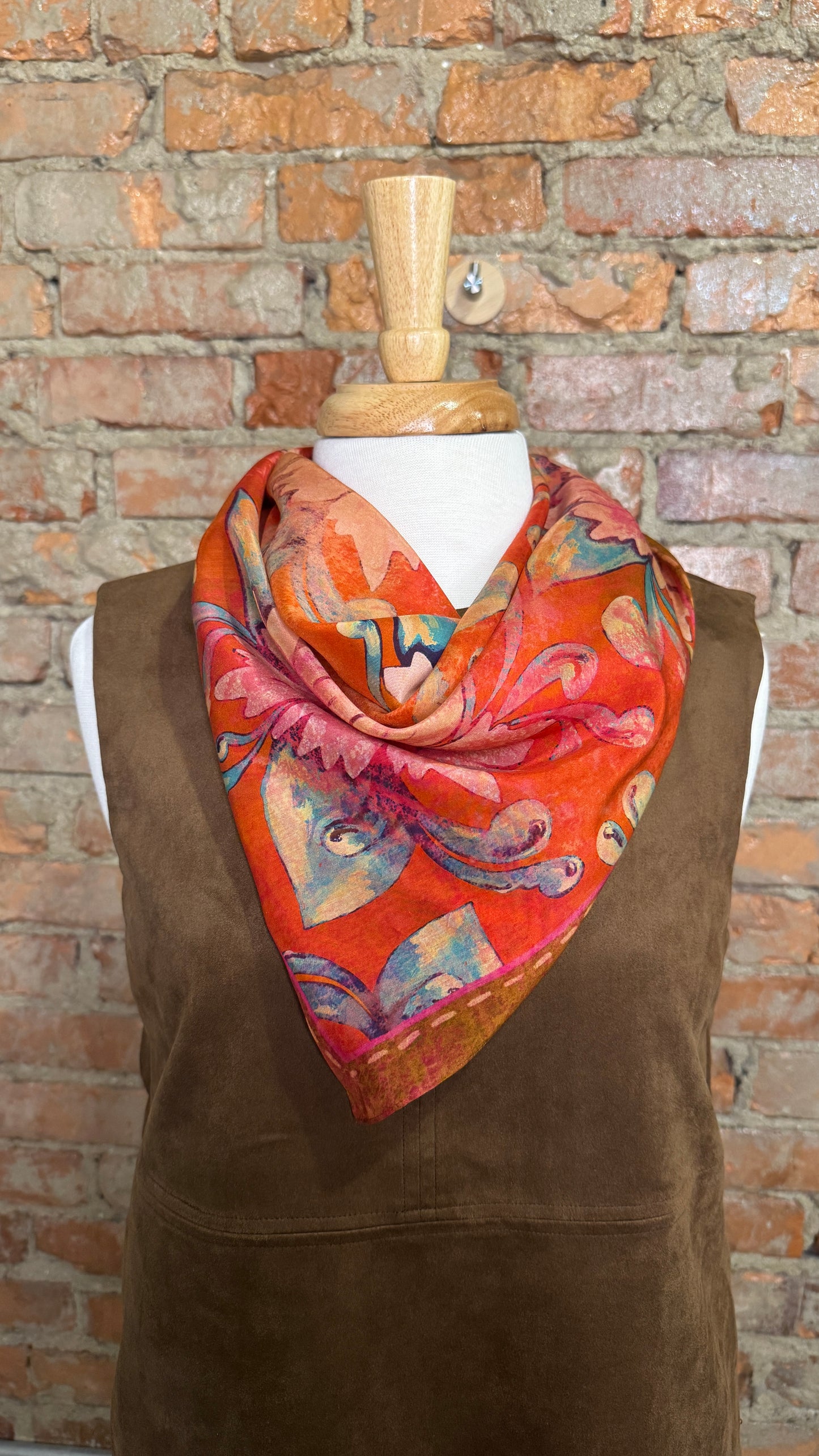 Western Scarf Bandana - Rust Rodeo