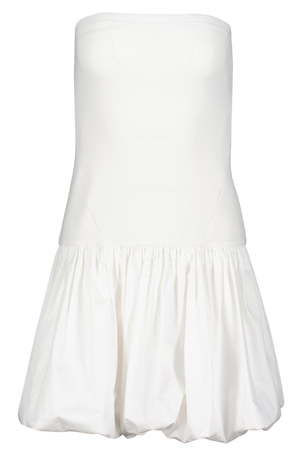 Saylor Bubble Mini Dress in Shell White