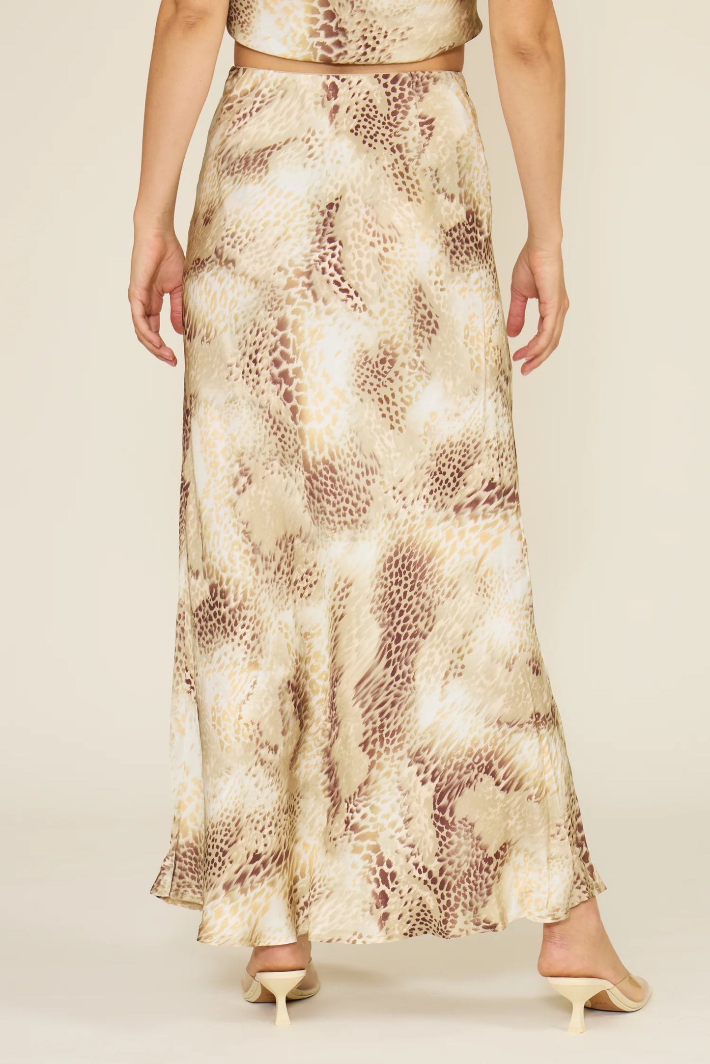 Artie Snakeskin Print Maxi Skirt