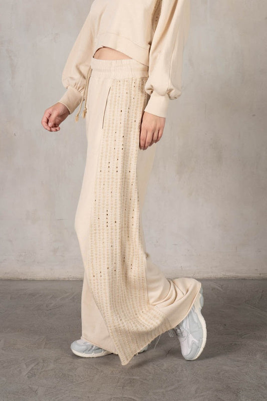 Daisy Embroidered Knit Pants