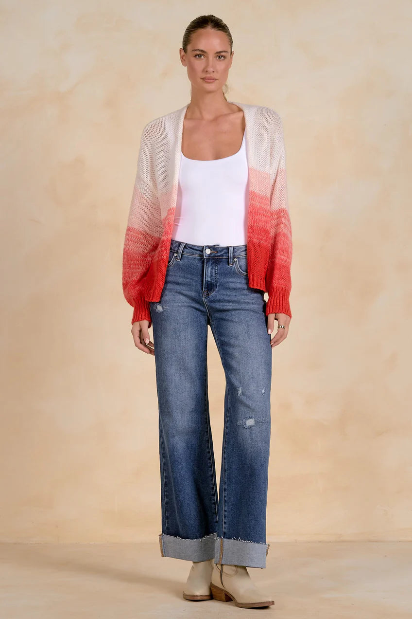 Red Ombre Cardigan