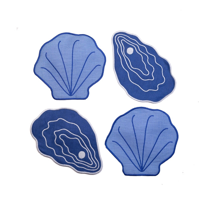 Shell Cocktail Napkin Coasters - Set of 4