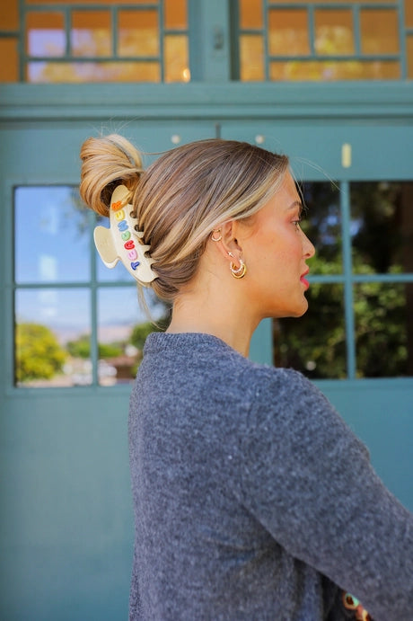 "Teacher" Claw Hair Clip