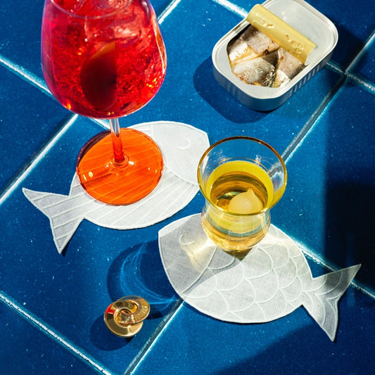 Sardine Cocktail Napkin Coasters - Set of 4