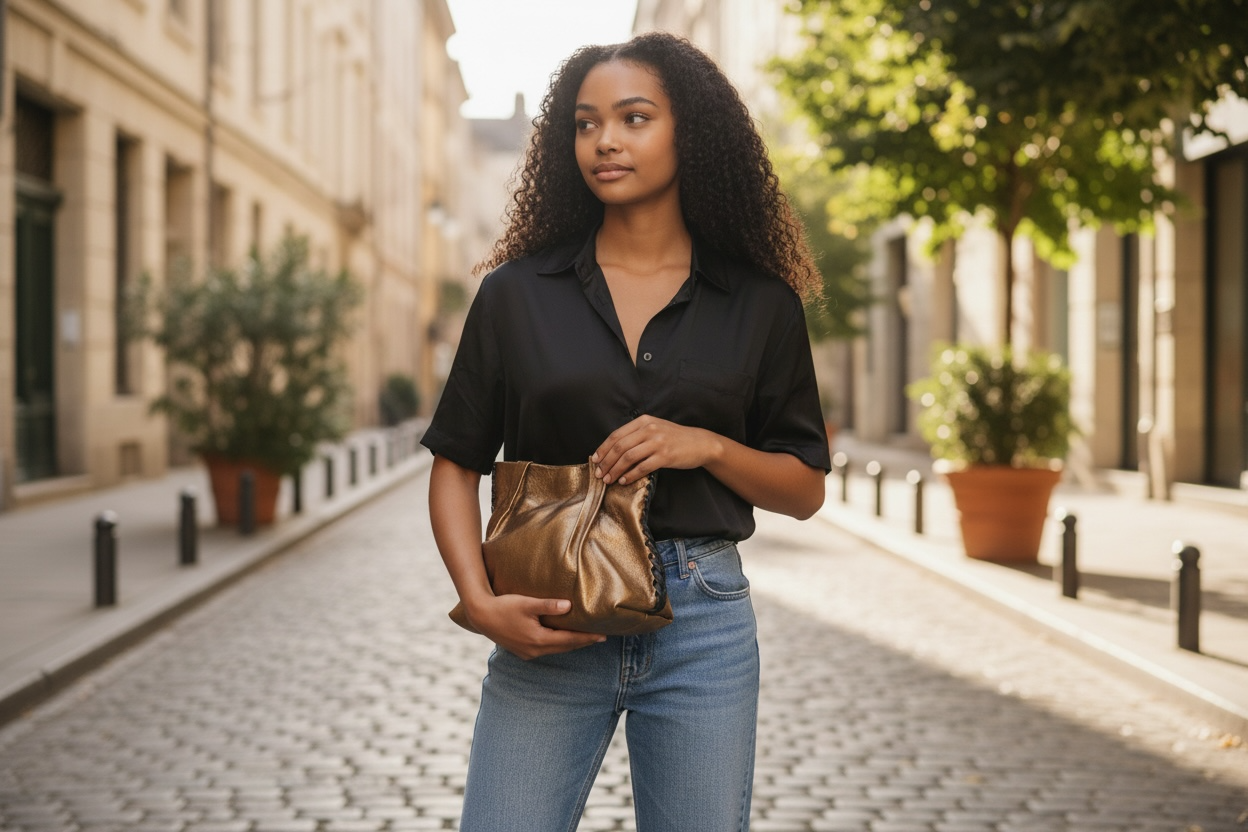 Esther Oversize Leather Clutch