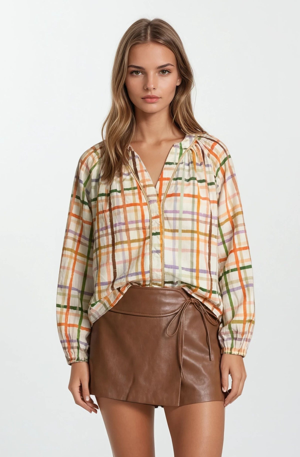Blakely Harvest Plaid Top