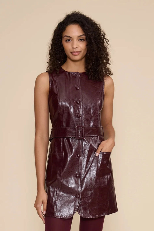 Julian Faux Leather Mini Dress