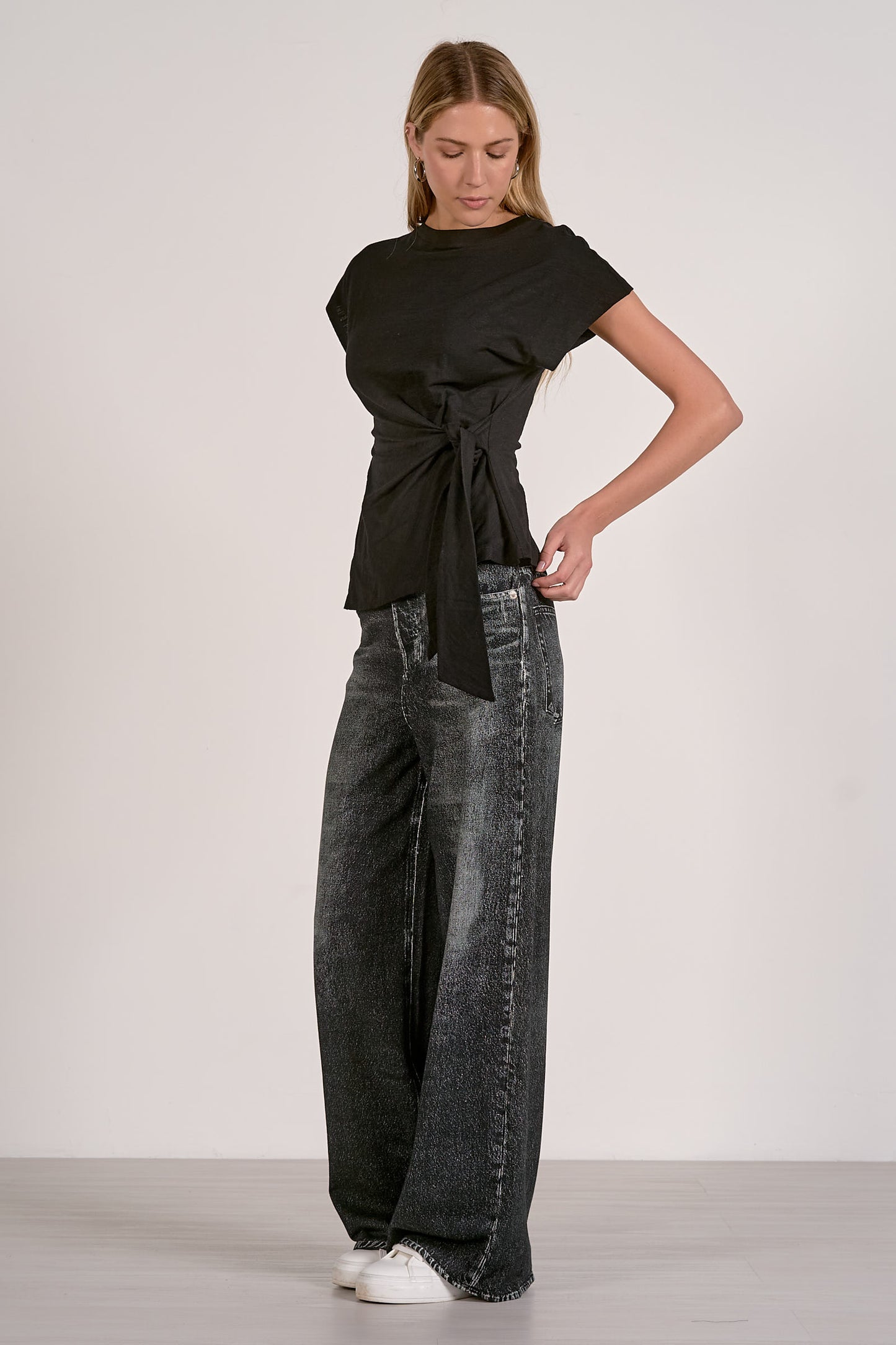 Jocelyn Tie Tee in Black