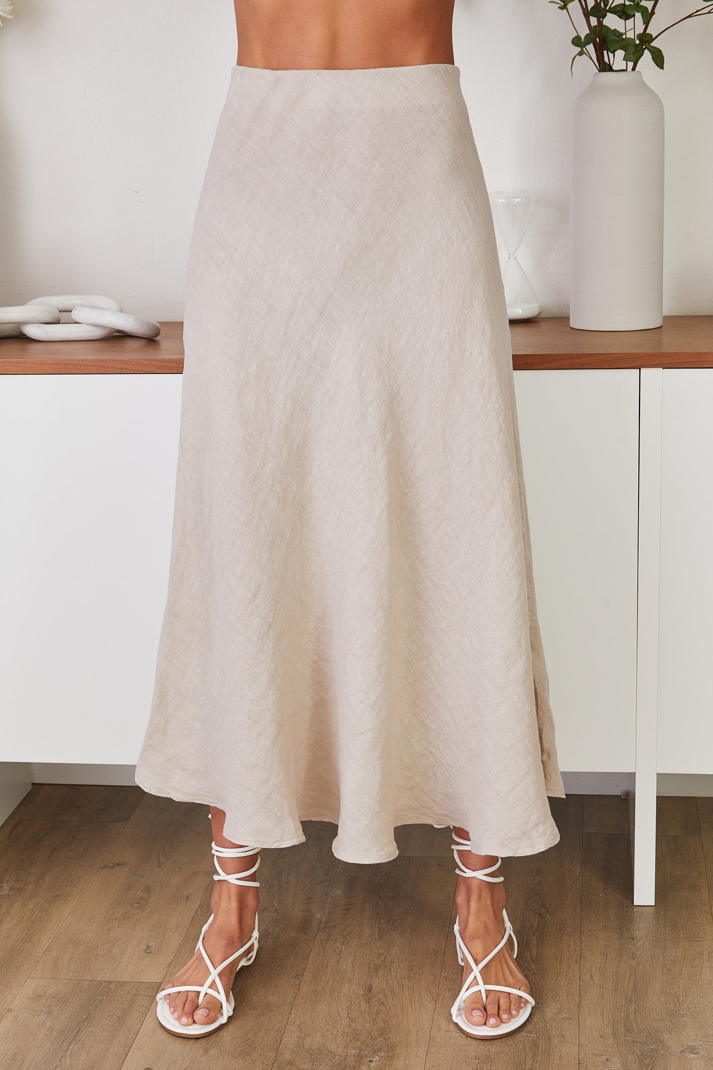 Linen Midi Skirt
