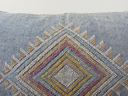 Silk Sabra Lumbar Pillow Sham in Blue