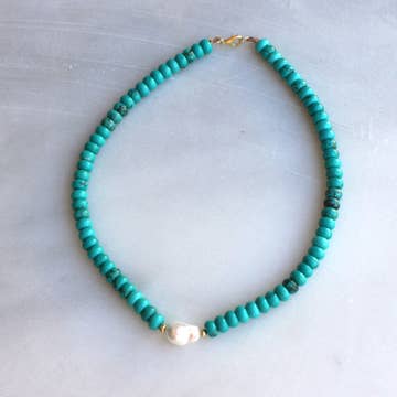 Scout Turquoise & Pearl Beaded Necklace