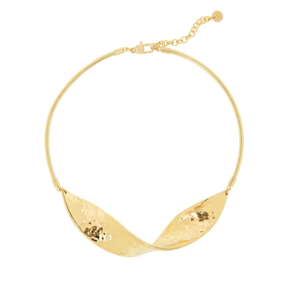 Hammered Twist Collar Necklace in Gold
