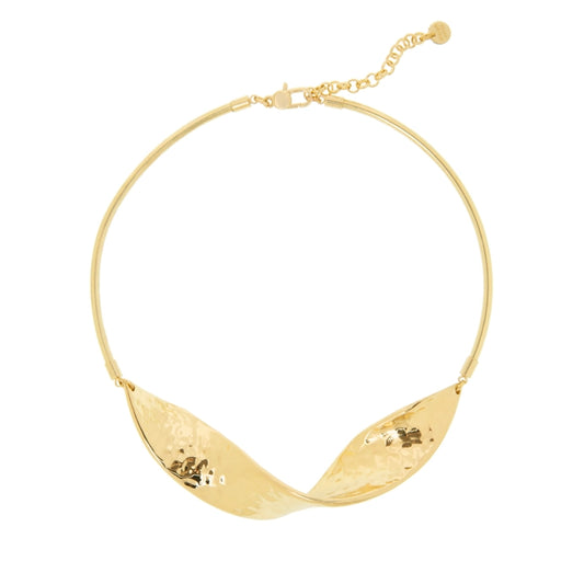 Hammered Twist Collar Necklace in Gold