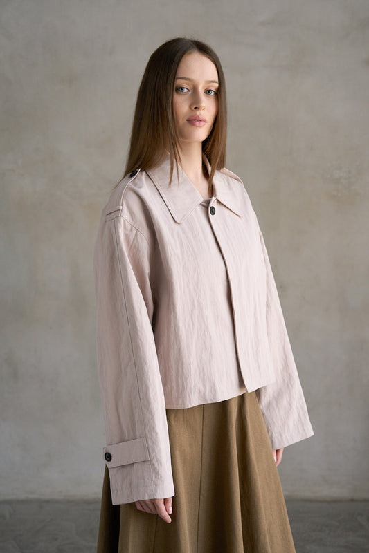Short Trench Coat in Lilac
