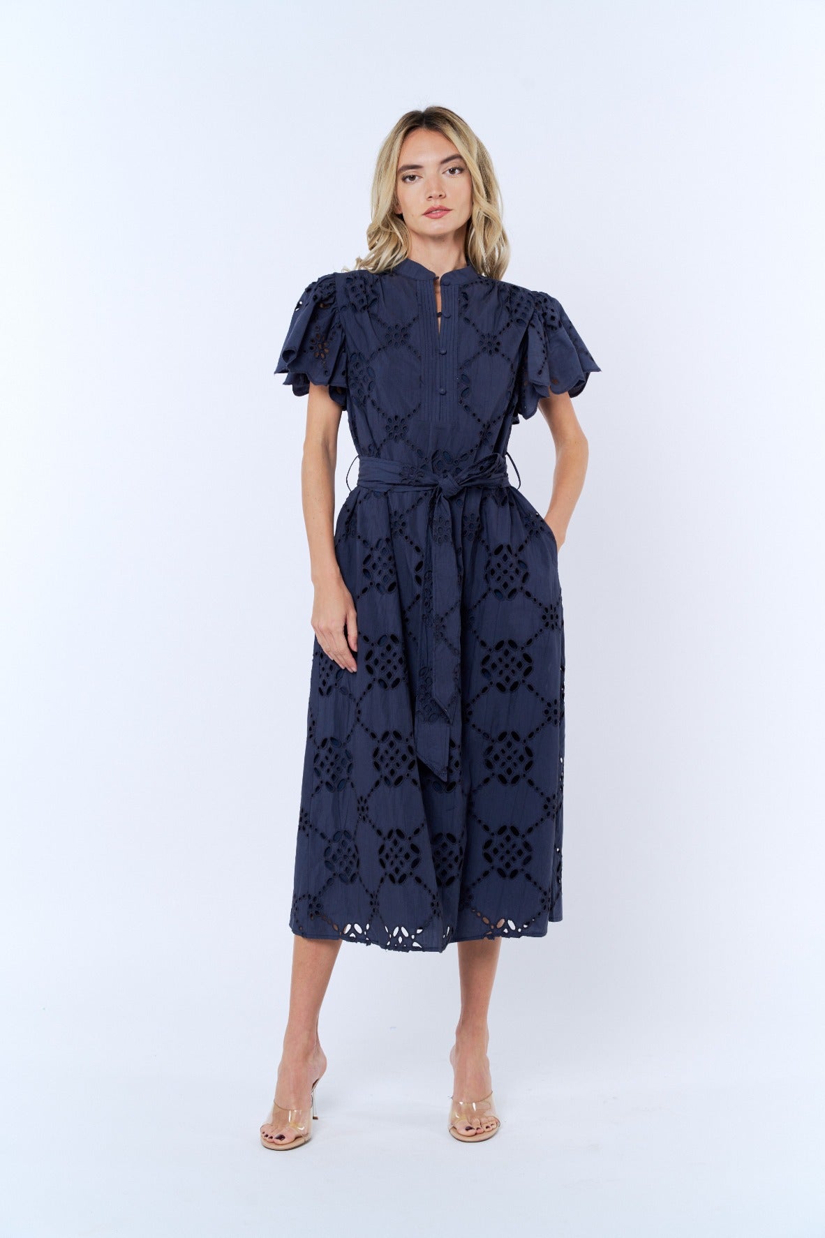 Willa Flounce Sleeve Belted Sundress