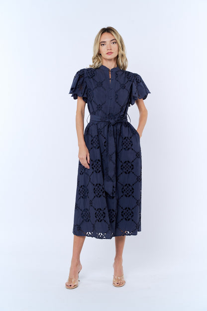 Willa Flounce Sleeve Belted Sundress
