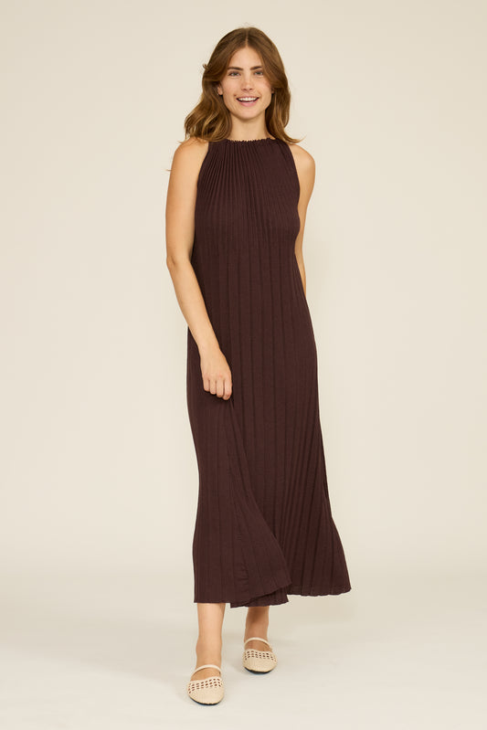 Selene Maxi Dress in Dark Brown