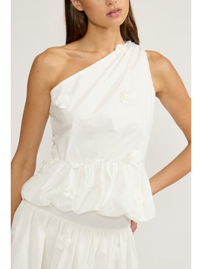 Gwyneth Floral One-Shoulder Top