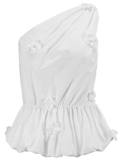 Gwyneth Floral One-Shoulder Top