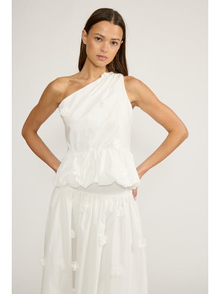 Gwyneth Floral One-Shoulder Top