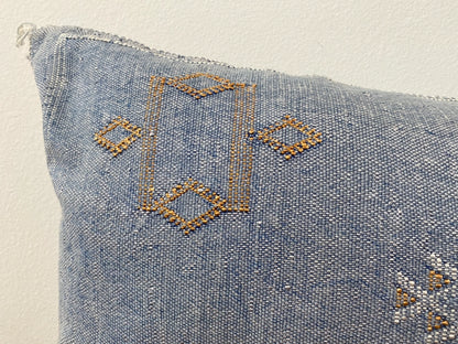 Silk Sabra Lumbar Pillow Sham in Blue
