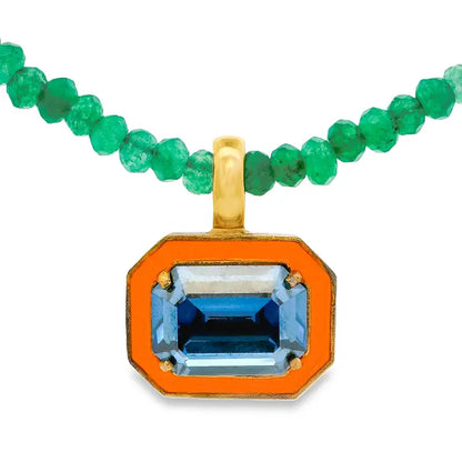 Dakota Necklace in Emerald, Orange, and Blue