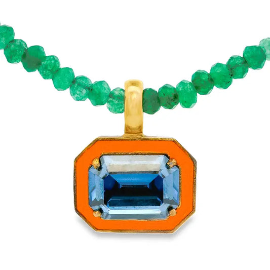 Dakota Necklace in Emerald, Orange, and Blue