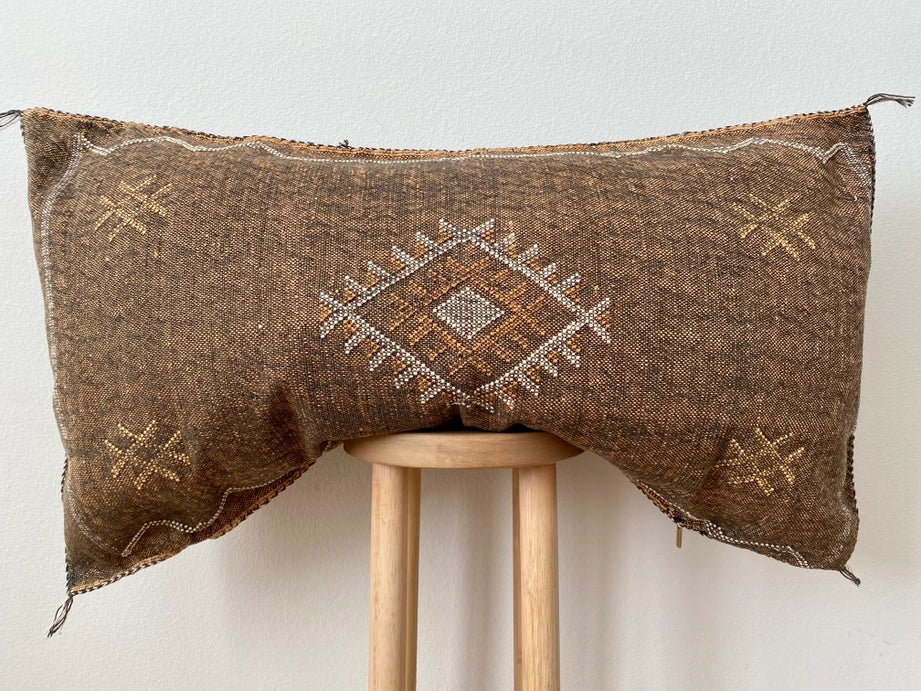 Silk Sabra Lumbar Pillow Sham in Brown