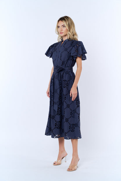 Willa Flounce Sleeve Belted Sundress