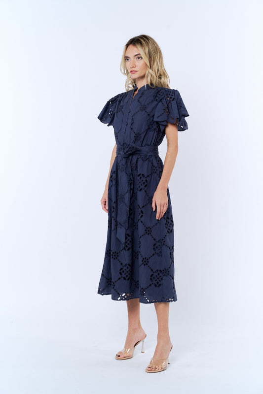 Willa Flounce Sleeve Belted Sundress