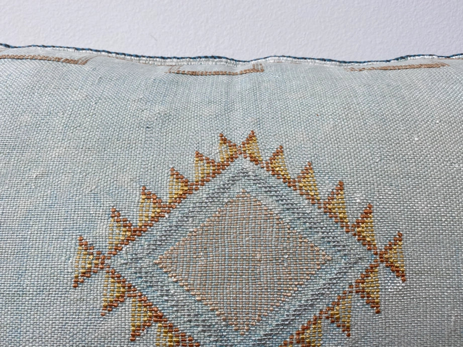 Silk Sabra Lumbar Pillow Sham in Turquoise