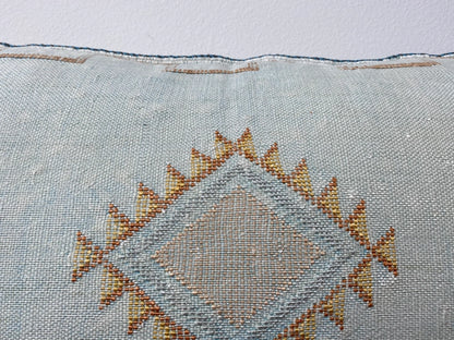 Silk Sabra Lumbar Pillow Sham in Turquoise