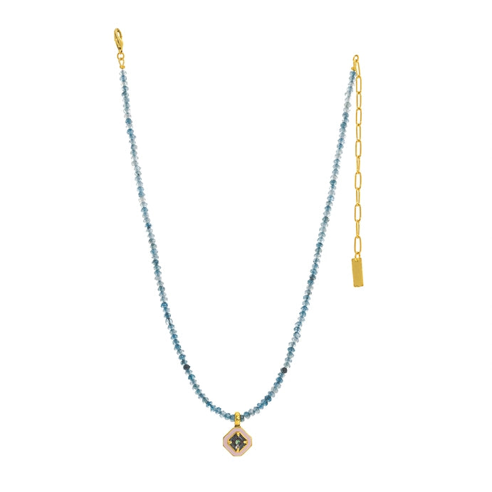 Dakota Necklace in Light Pink + Cobalt