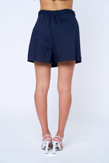 Silla Embroidered Skort in Navy
