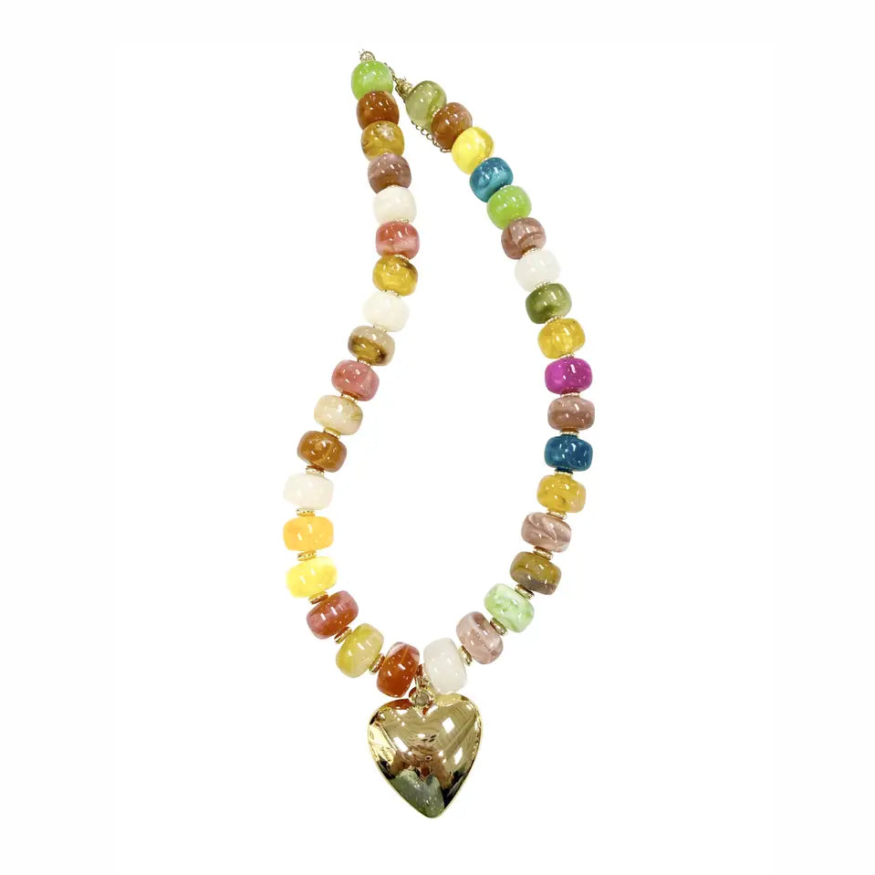Lundie Multicolored Necklace with Heart