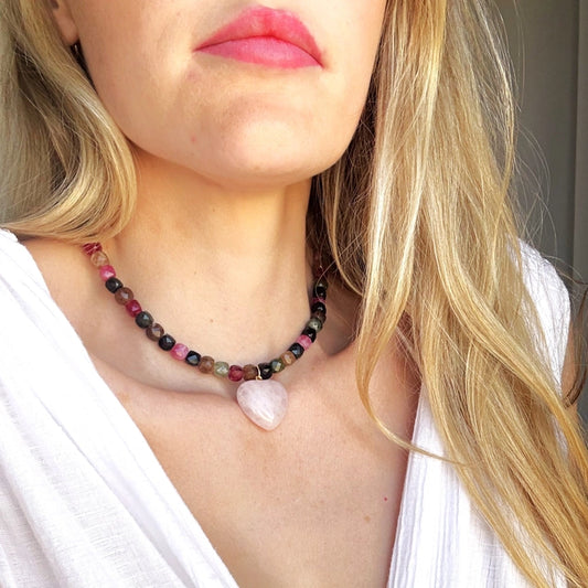 The Maysen Beaded Heart Necklace