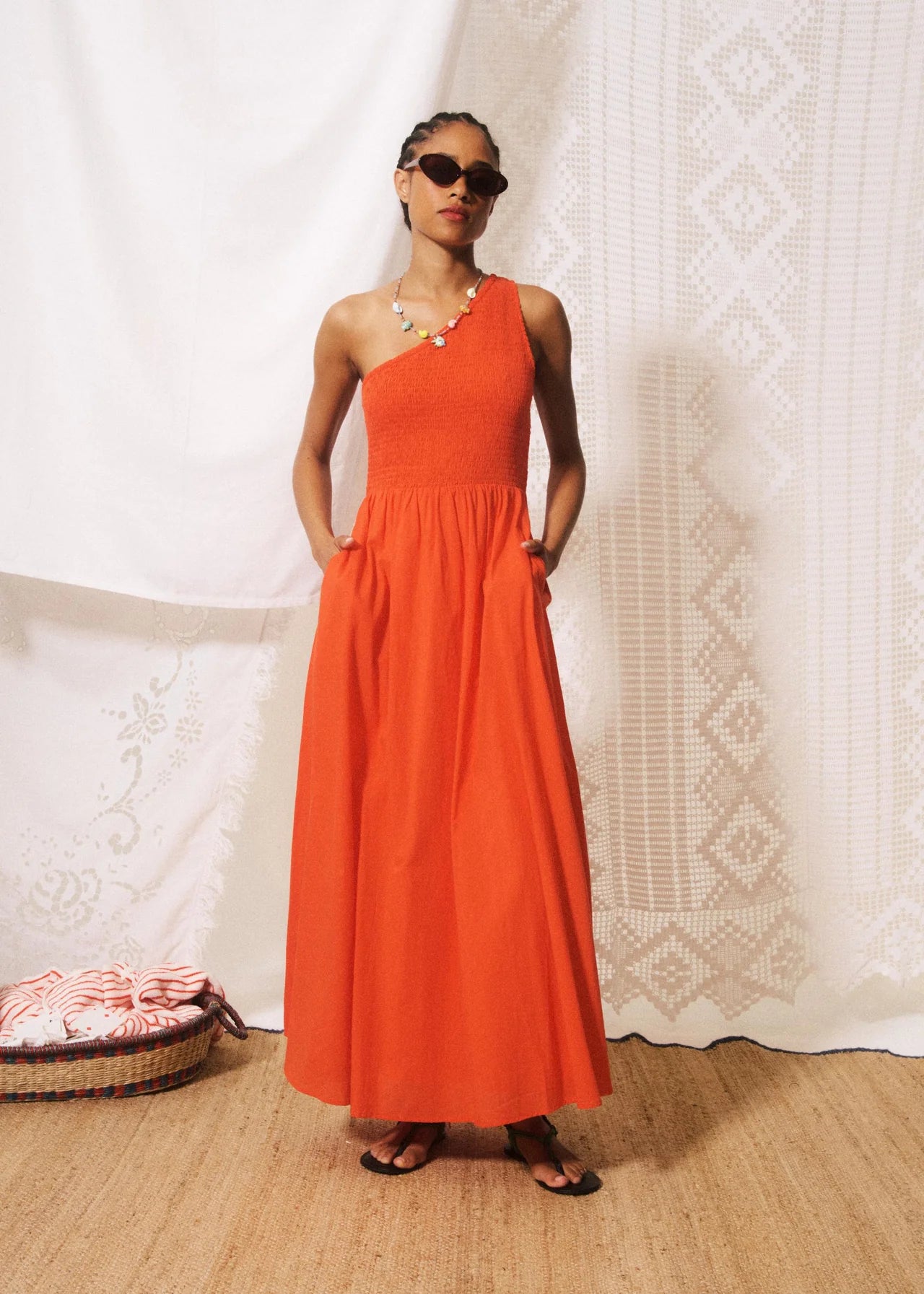 Liberatore Dress in Coral