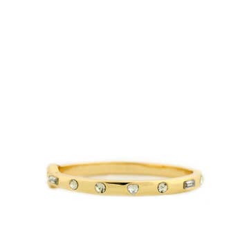 Multi Gemstone Hinge Bangle with Heart Shape